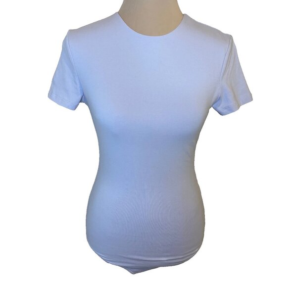 Abercrombie & Fitch Gray Soft Matte Seamless Tee Bodysuit Womens Size M #170 - Picture 1 of 8